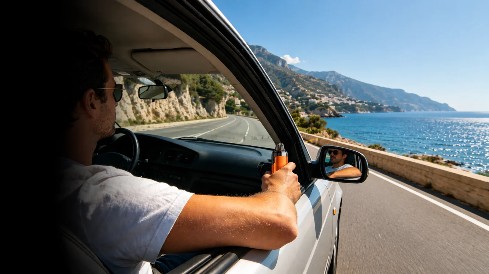 Lusmind Arc Pod S metal edition on a coastal mountain drive